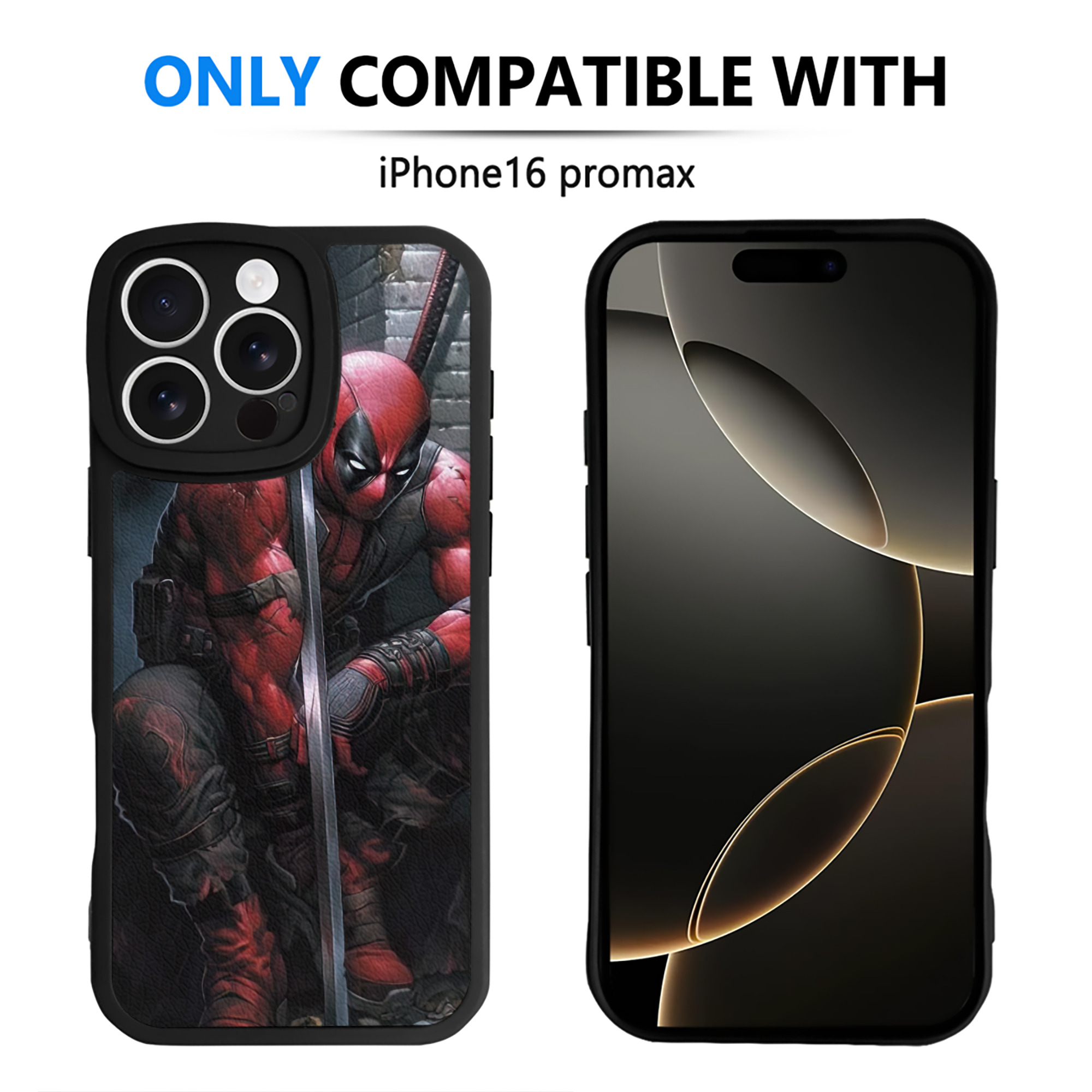 （画像用） Deadpool デッドプール 【iPhone 16シリーズ対応】シリコンスマホケース（レザー調） 材質：シリコン